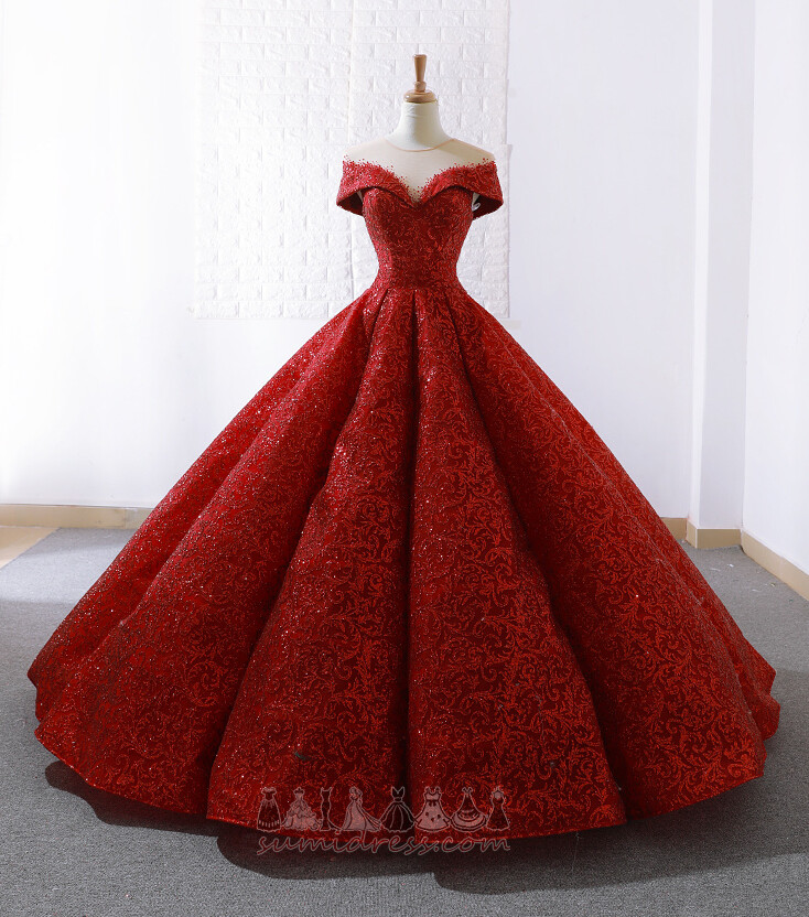 Lace-up Sequined Sleeveless Capped Sleeves Off Shoulder Sparkle Quinceanera Dress