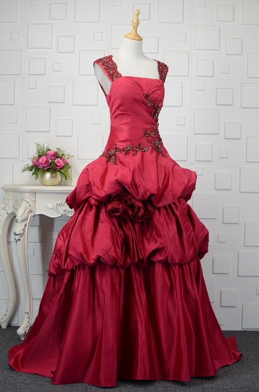 Lang A-formet Brede stropper Middels Formelle Natural Midje Quinceanera kjole
