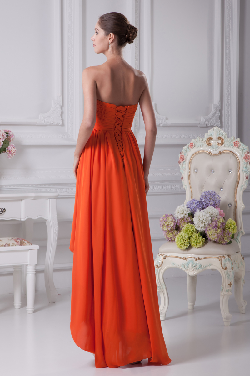 Laskostettu Empire-tyylinen Banketti Epäsymmetria Niskalenkkikiinnitys Elegantti Prom pukeutua