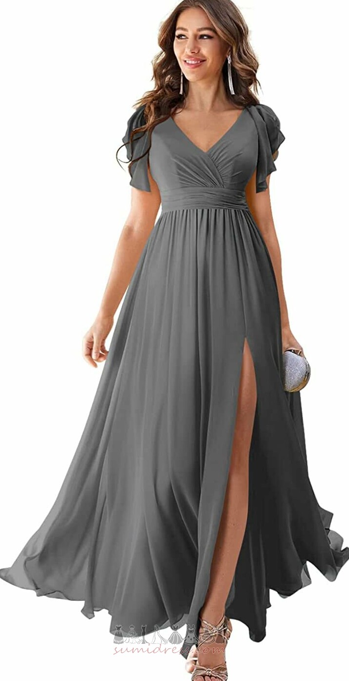 лінія довжина щиколотки природні Талія Куля вільні рукава V-подібним вирізом Вечірня сукня