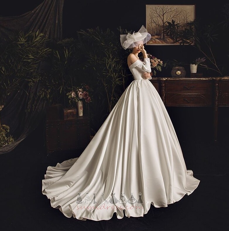 Линия Прост Плисе Нагънат елече Пролет Дантела-нагоре сватбена рокля