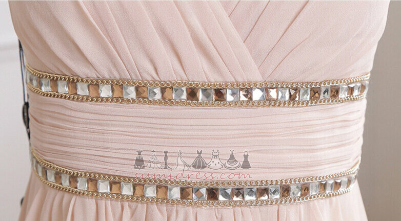 лінія V-подібним вирізом шифон Елегантний безрукавний природні Талія Вечірня сукня