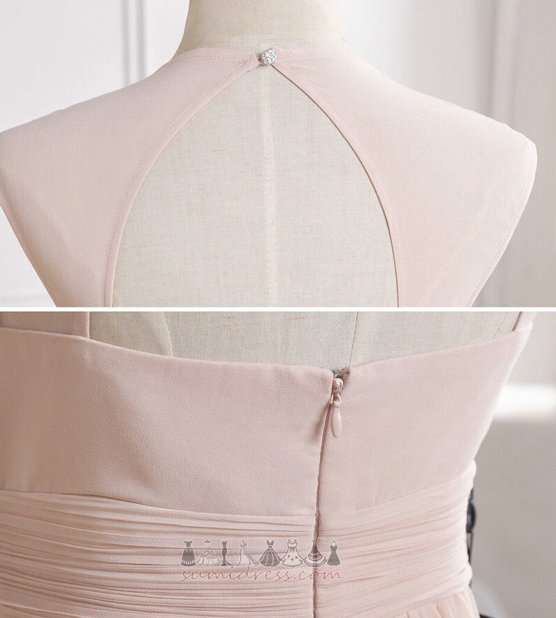 лінія V-подібним вирізом шифон Елегантний безрукавний природні Талія Вечірня сукня