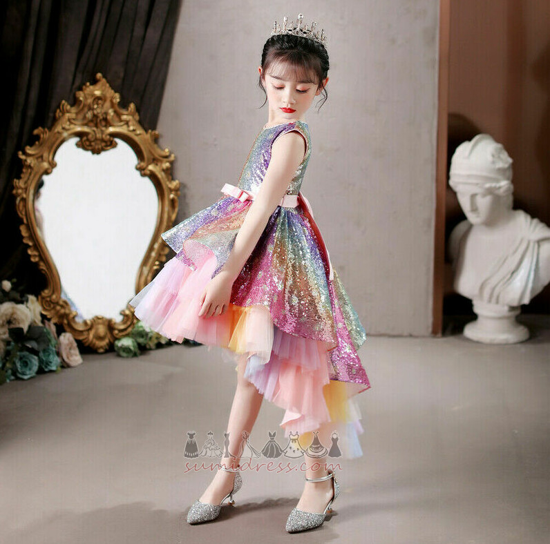 Лято Асиметрична Диференцирани Бижу Обувки цип нагоре рокля цвете момиче