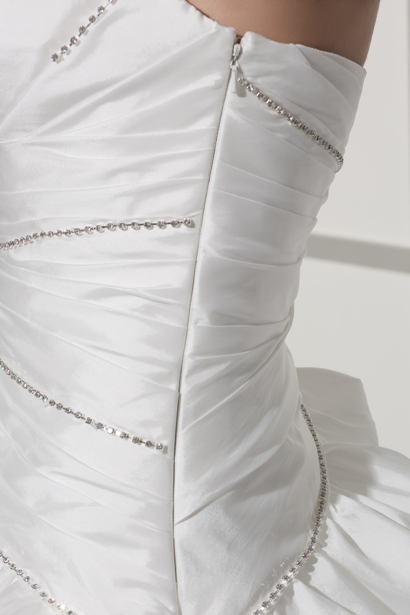 Лято Без ръкави Кратко Цип Открит Неформални сватбена рокля
