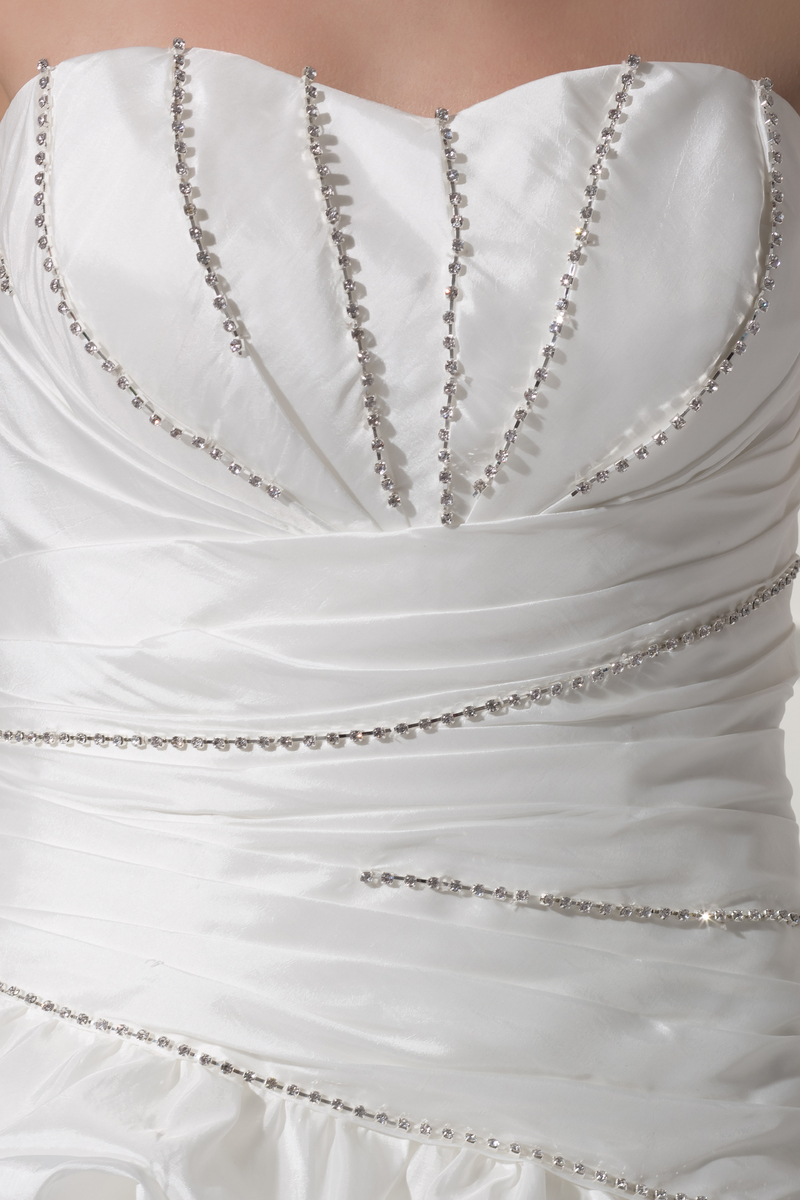 Лято Без ръкави Кратко Цип Открит Неформални сватбена рокля