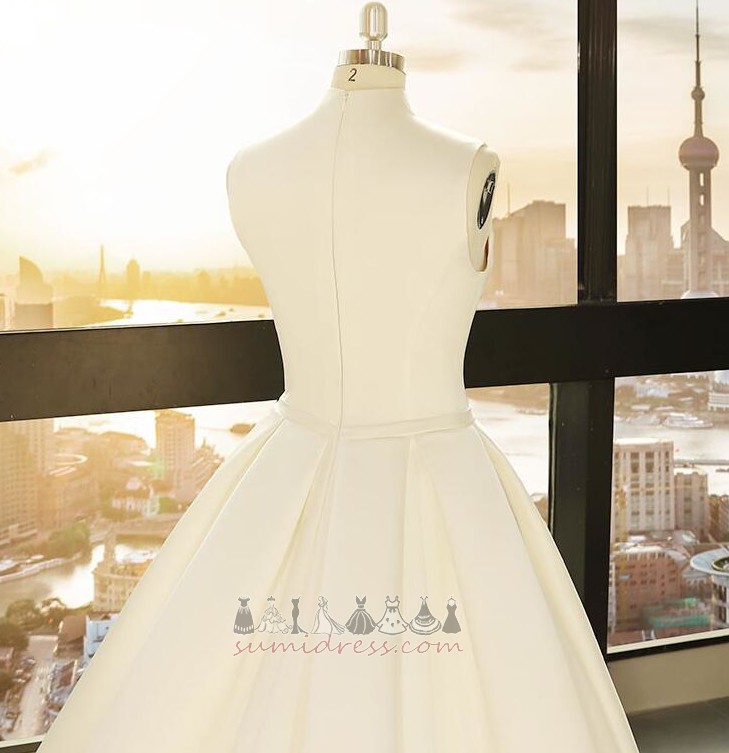 Long A-Line Beach Elegant Sleeveless Accented Bow Wedding Dress