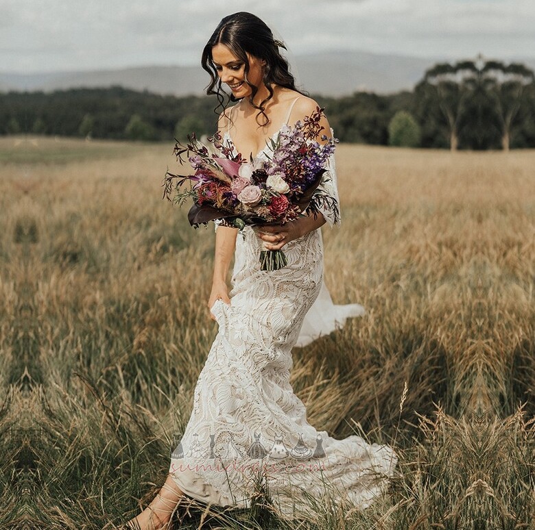 Long A-Line Sleeveless Zipper Up Sweep Train Natural Waist Wedding Dress