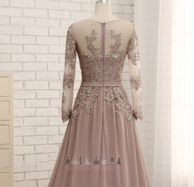 Long Long Sleeves Show/Performance Lace Elegant A-Line Evening Dress