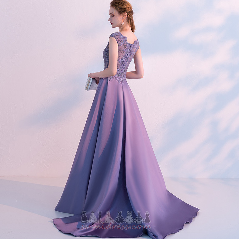 Long Natural Waist Lace Party Zipper A-Line Prom Dress