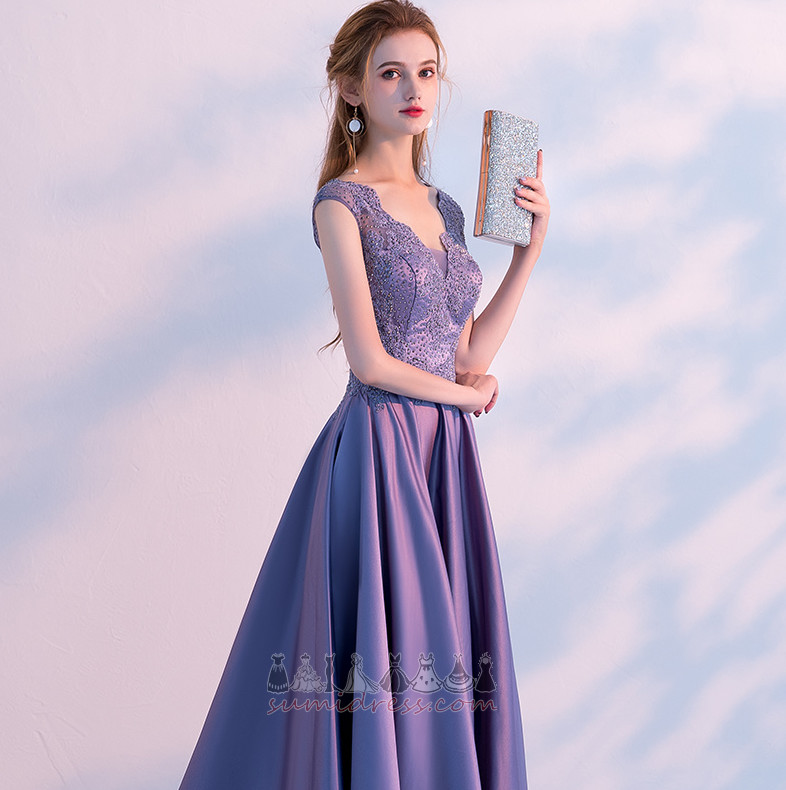 Long Natural Waist Lace Party Zipper A-Line Prom Dress