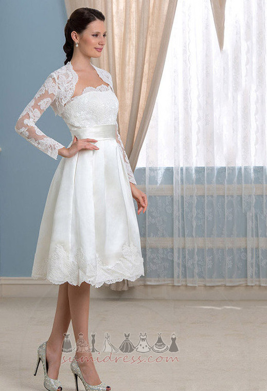Long Sleeves Illusion Sleeves Ruched Two Piece Summer Natural Waist Wedding Dress
