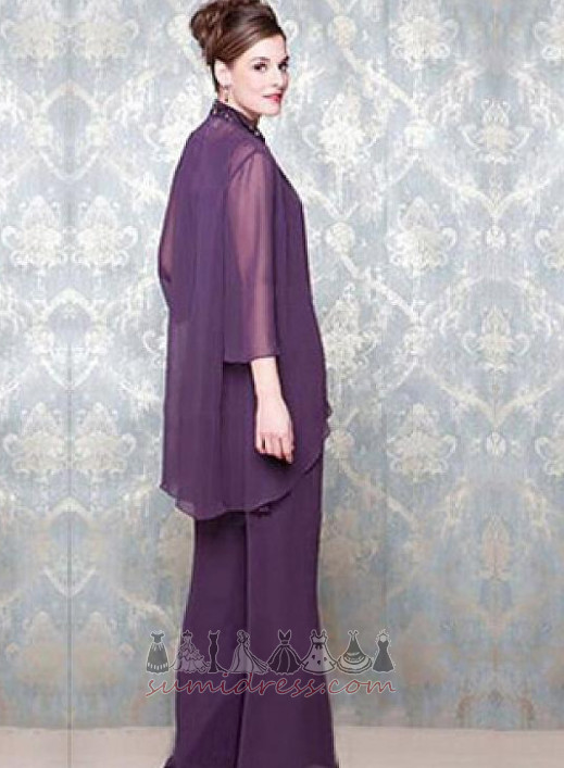 Long Sleeves Medium With Jacket Wedding T-shirt Winter Pants Suit Mother Dresses