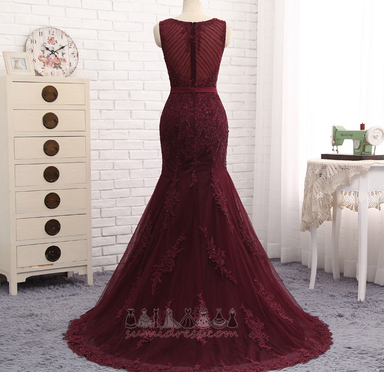 Long Sweep Train Party Lace Summer Lace Evening Dress
