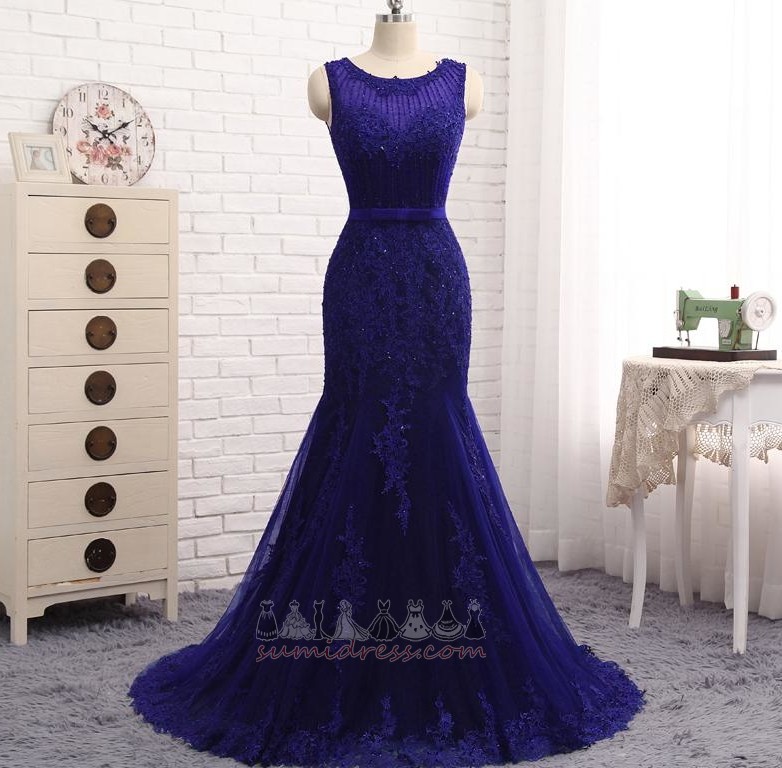 Long Sweep Train Party Lace Summer Lace Evening Dress