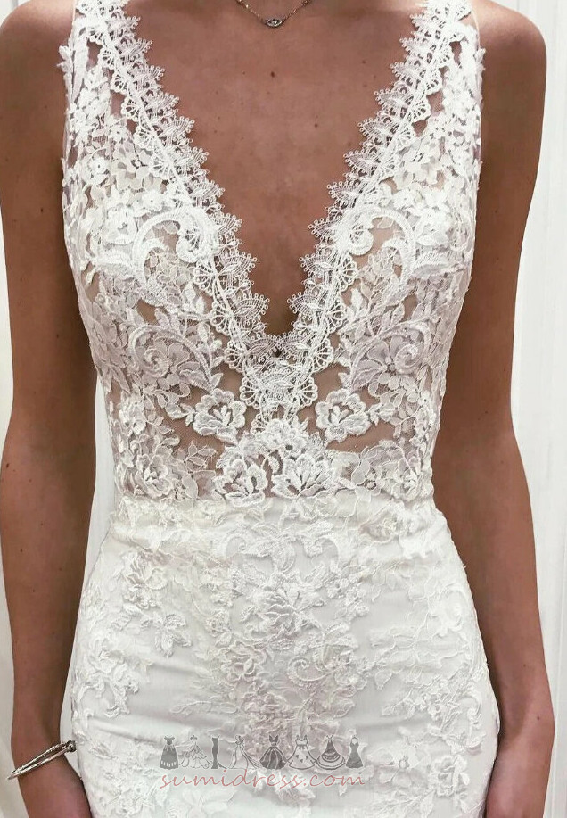 Long Zipper Up Medium Sweep Train Applique Lace Wedding gown