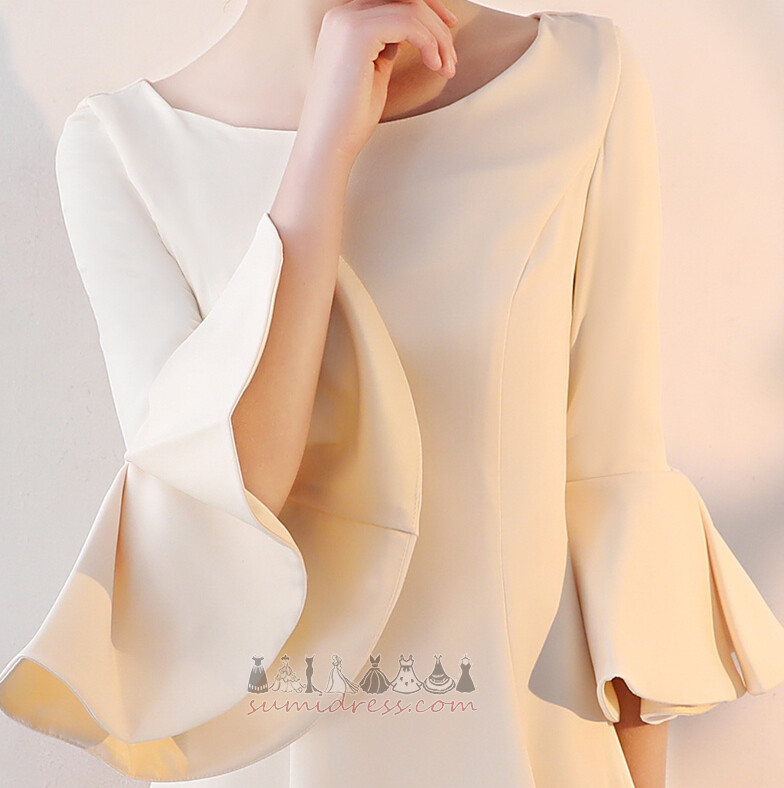 Loose Sleeves Scoop 3/4 Length Sleeves Elegant Zipper A-Line Evening Dress
