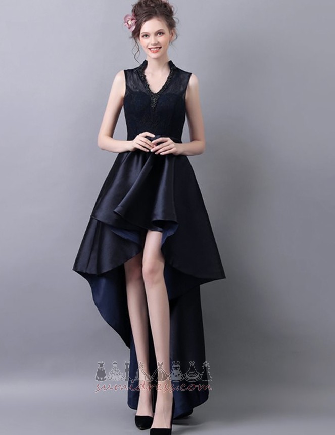 Luksuzna Brez rokavov Asimetrični Lok V-vratu Padec Koktajl obleko