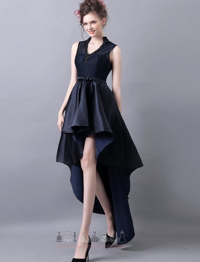 Luksuzna Brez rokavov Asimetrični Lok V-vratu Padec Koktajl obleko