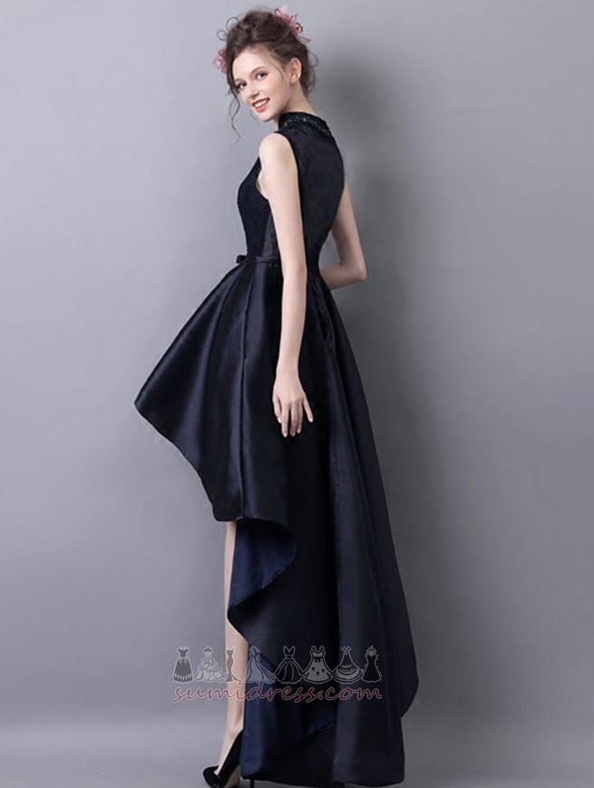 Luxurious Asymmetrical Bow Sleeveless V-Neck Fall Cocktail gown