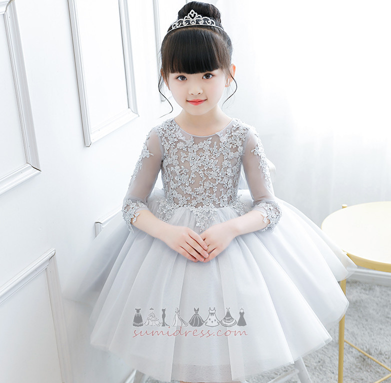 mała dziewczynka sukienka Klejnot Naturalne talii Satyna Ślub na suwak glamour