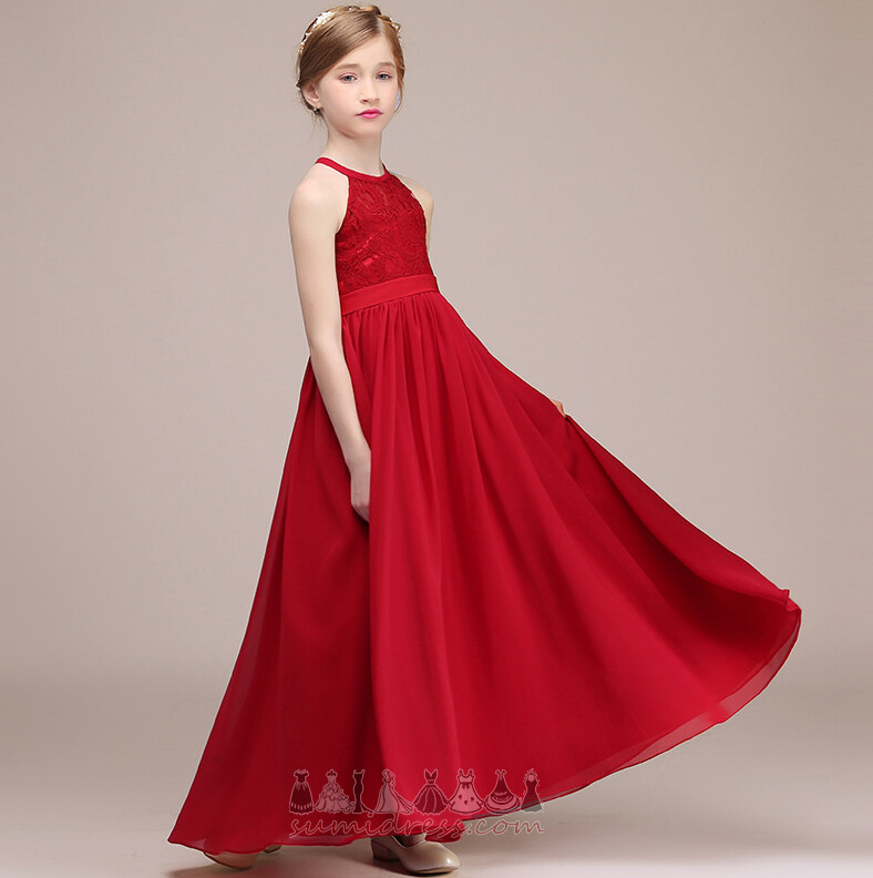 Маленькая девочка платье драгоценность замочная скважина A-линия элегантный Без рукавов