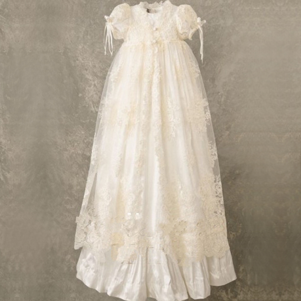 Маленькая девочка платье Лук Высокий покрыты средний Короткие рукава весна драгоценность