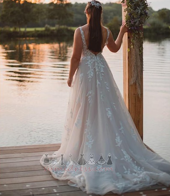 Medium Draped Tulle A-Line Church Formal Wedding Dress