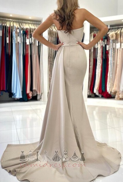 Medium Satin Sleeveless Mermaid Simple Strapless Evening Dress