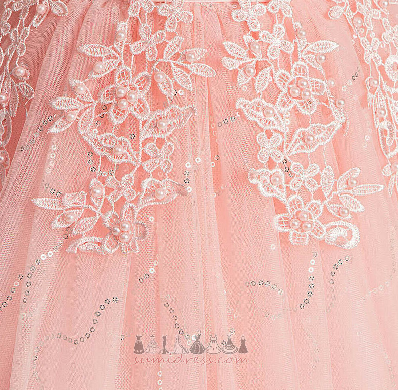 Medium Sløjfeknude Formelle Jewel Collar Lang Tyl Blomst pige kjole