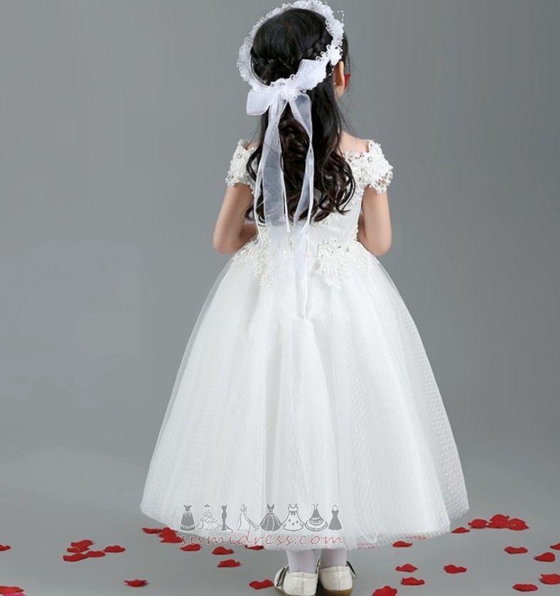 Medium Zipper Up T-shirt Formal Wedding Lace Overlay Communion Dress