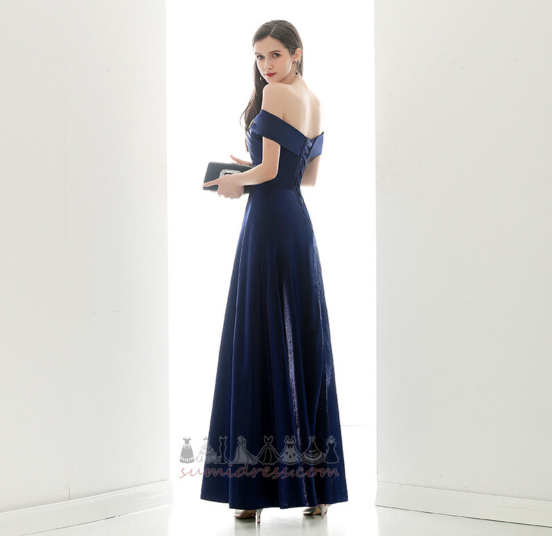 Mežģīnes uz augšu Dabas vidukli Satīna Pie pleca Grīdas garums Līnija Prom kleita