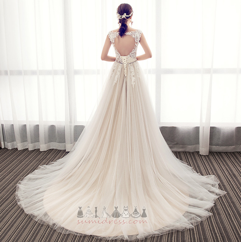 Mežģīņu pārklājuma Garš Bumbieri Rudens Līnija Mežģīnes Kāzu kleita