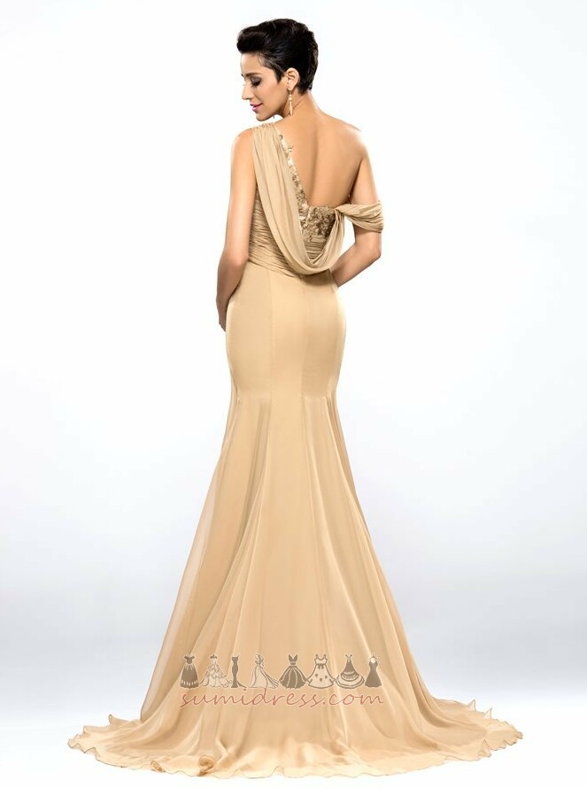 Mid Tillbaka Lång A-linjeformat Profilering Chiffong Asymmetrisk Kvälls kjol