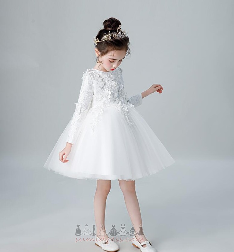 μικρό κορίτσι φόρεμα Α-Γραμμή Μέχρι το Γόνατο Φερμουάρ επάνω Φυσικό Σατέν Κοντομάνικη μπλούζα