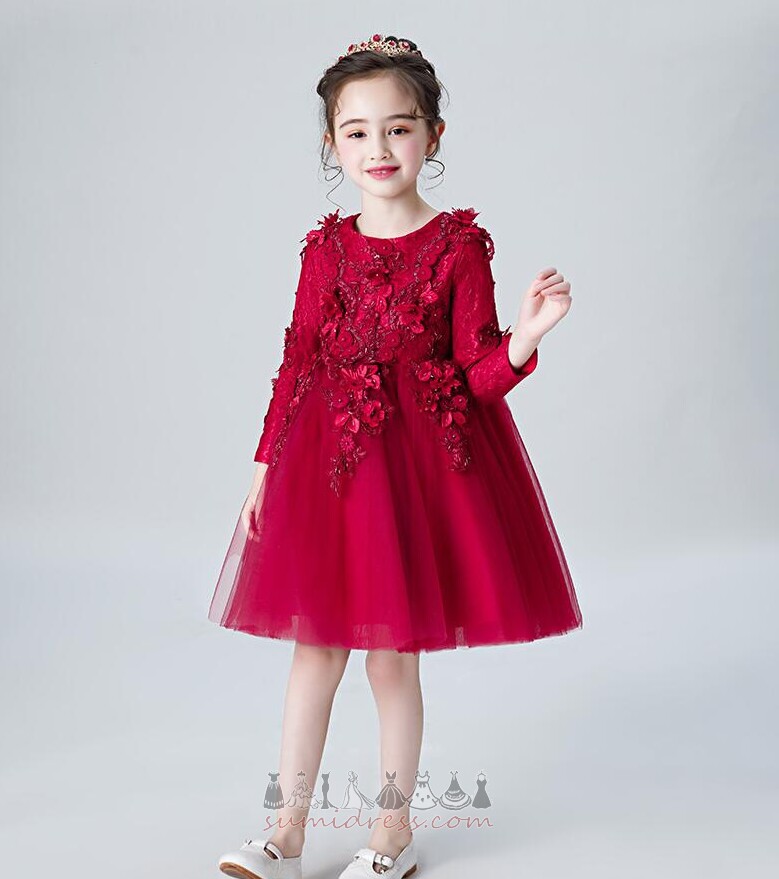 μικρό κορίτσι φόρεμα Α-Γραμμή Μέχρι το Γόνατο Φερμουάρ επάνω Φυσικό Σατέν Κοντομάνικη μπλούζα