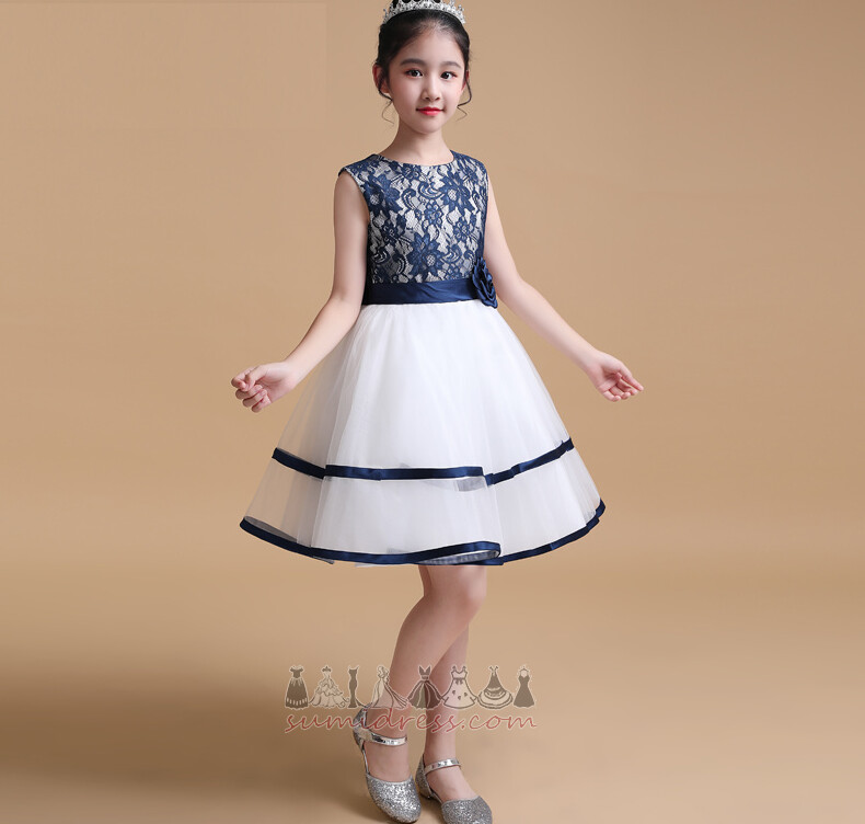 μικρό κορίτσι φόρεμα Αμάνικο Μικρό Μέχρι το Γόνατο Φυσικό φερμουάρ Τονισμένα ροζέτα