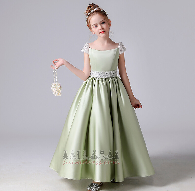μικρό κορίτσι φόρεμα χάντρες ζώνη Γραμμή Α Φυσικό Αμάνικο Μέσον Ψευδαίσθηση