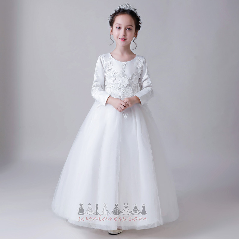 μικρό κορίτσι φόρεμα Χειμώνας Μέσον Φυσικό Απλικέ Τονισμένα τόξο Σατέν