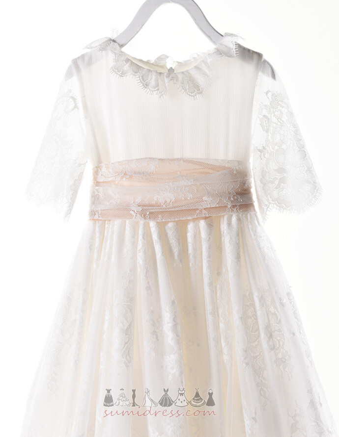 μικρό κορίτσι φόρεμα Δαντέλα φύλλο Φυσικό Καλοκαίρι Επίσημη Μήκος πατωμάτων