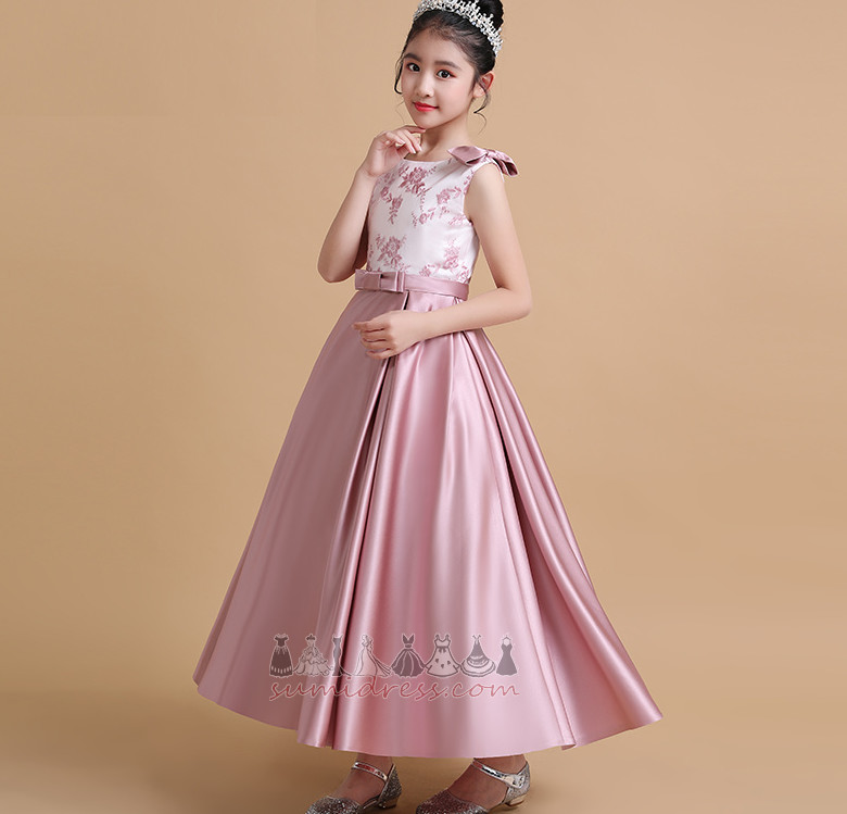 μικρό κορίτσι φόρεμα Επίσημη Καλοκαίρι τσάι Μήκος Α-Γραμμή φερμουάρ Σατέν