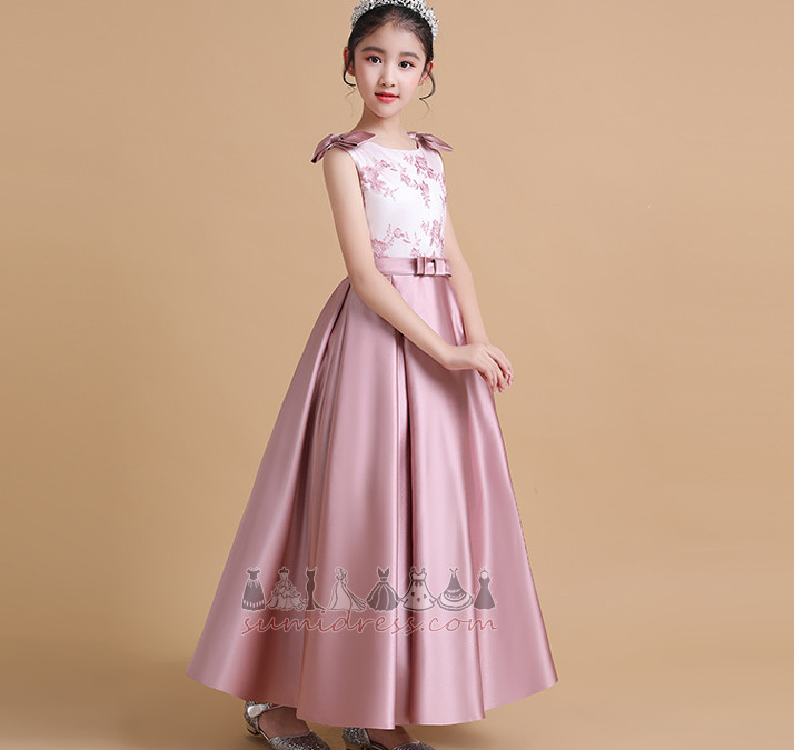μικρό κορίτσι φόρεμα Επίσημη Καλοκαίρι τσάι Μήκος Α-Γραμμή φερμουάρ Σατέν