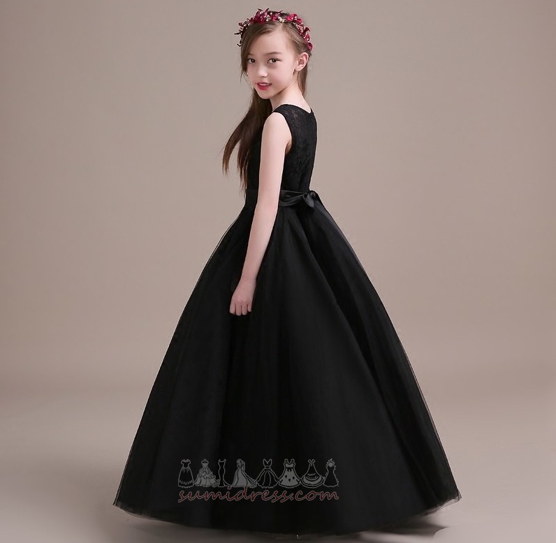 μικρό κορίτσι φόρεμα Επίσημη Κόσμημα Αστράγαλο Μήκος Τονισμένα τόξο Φυσικό Τούλι
