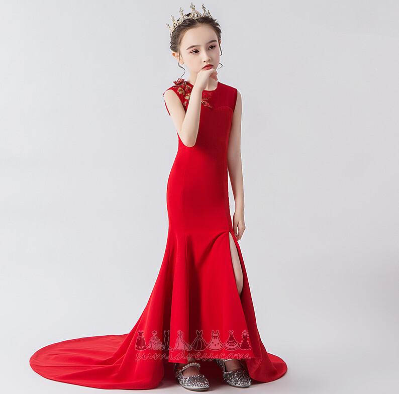 μικρό κορίτσι φόρεμα Φυσικό Τραίνο σκουπισμάτων Αμάνικο Φερμουάρ επάνω Μακρύς Καλοκαίρι