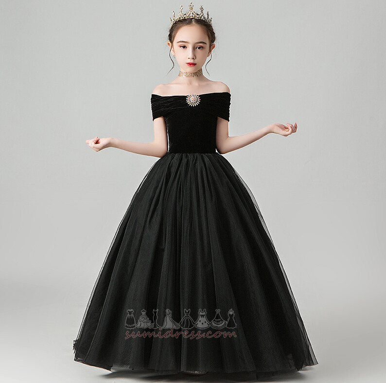 μικρό κορίτσι φόρεμα Κομψό Φυσικό Μακρύς Κρυστάλλινη Τούλι Μέσον