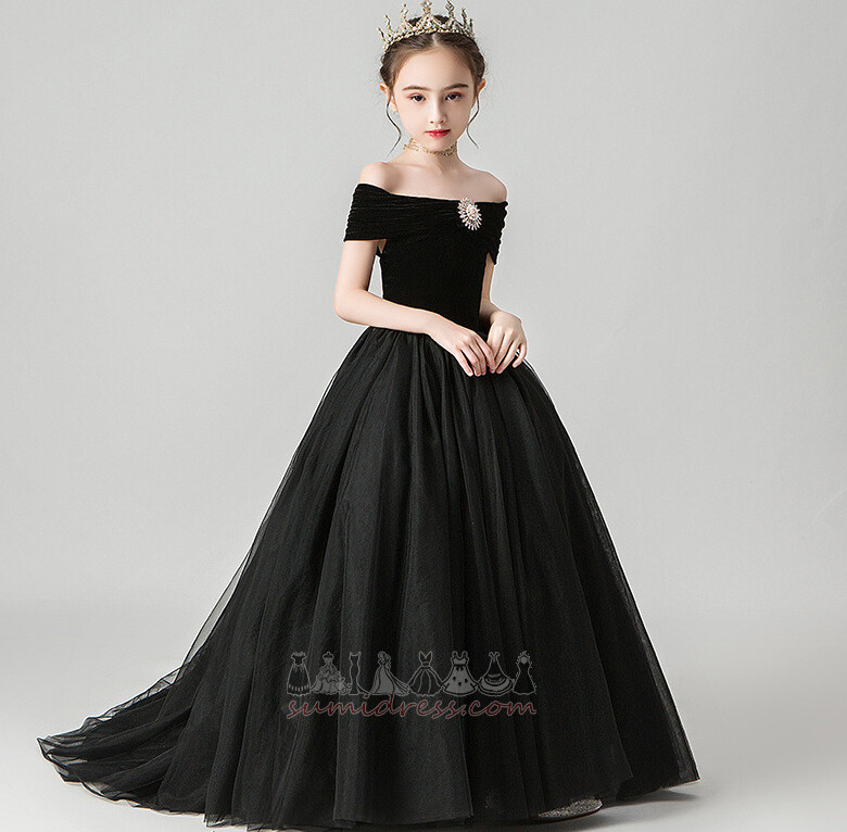 μικρό κορίτσι φόρεμα Κομψό Φυσικό Μακρύς Κρυστάλλινη Τούλι Μέσον