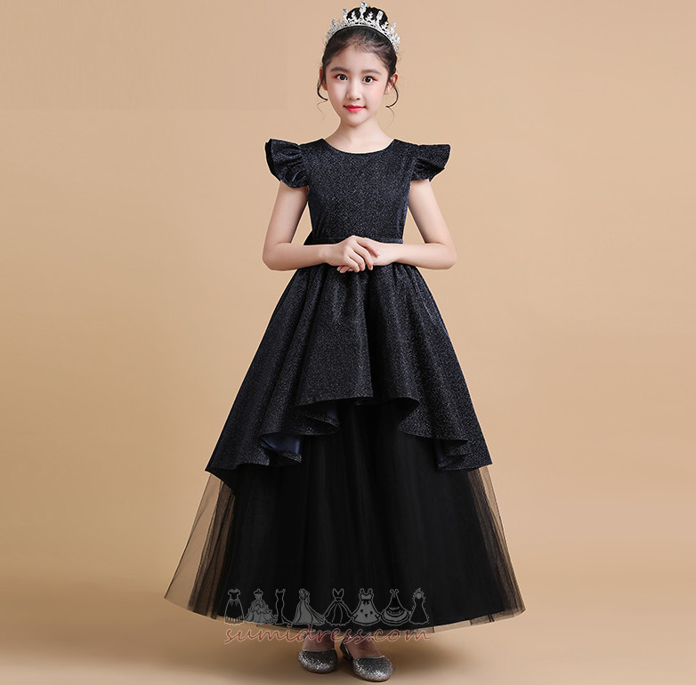 μικρό κορίτσι φόρεμα Μέσον Φερμουάρ επάνω Γραμμή Α Γάμος Αστράγαλο Μήκος Κόσμημα