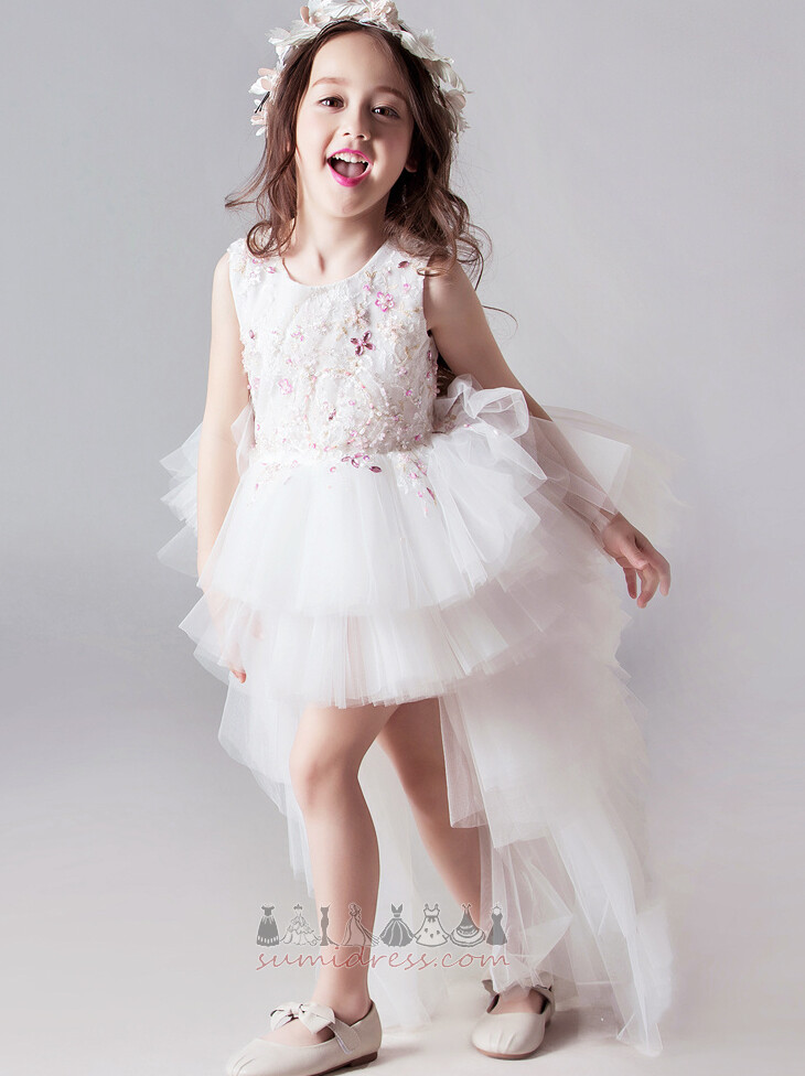 μικρό κορίτσι φόρεμα Μπάλα Τούλι πολλαπλών στρώμα Μέσον Ασύμμετρη ποδόγυρο Ασύμμετρη