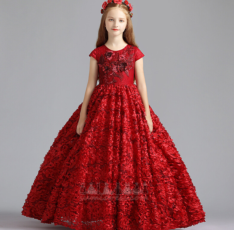 μικρό κορίτσι φόρεμα Ντραπέ Αστράγαλο Μήκος Φυσικό Επίσημη Μέσον Κοντομάνικο