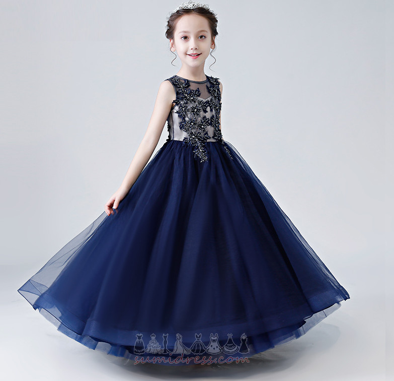 μικρό κορίτσι φόρεμα πολυεδρικοί μπούστο Τούλι Αμάνικο Φυσικό Κομψό κούνια
